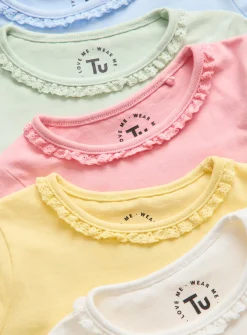Frill Neck Jersey T-Shirts 5 Pack 1-2 years