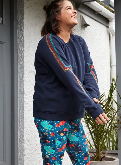FRUGI GOTS Navy Lightning Bolt Juno Sweatshirt 10