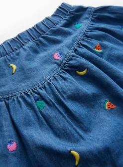 Fruit Embroidered T-Shirt & Denim Skirt Set 1-2 years