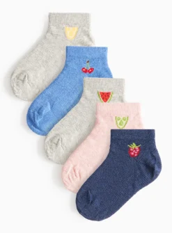 Fruit Print Trainer Socks 5 Pack 12.5-3.5