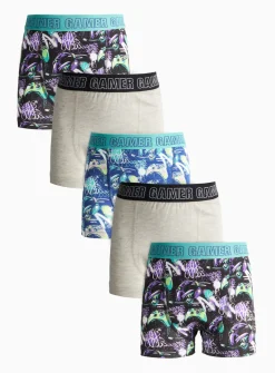 Gaming Print Trunks 5 Pack 13-14 years