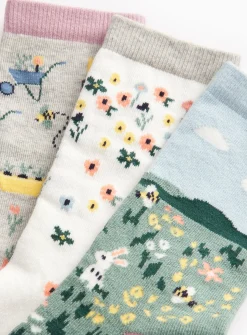 Gardening Theme Ankle Socks 5 Pack 4-8