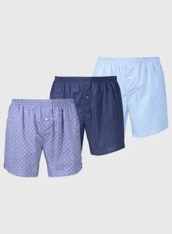 Geo Print & Plain Woven Boxers 3 Pack XXL