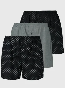 Geo Print & Stripe Woven Boxers 3 Pack XXL