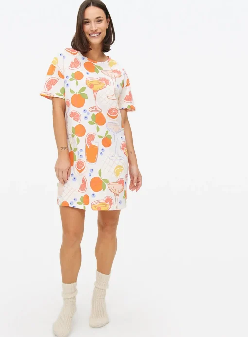 Grapefruit Print Nightdress XS