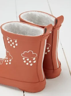 GRASS & AIR Burnt Orange Colour Changing Kids Winter Wellies 6 Infant