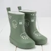 GRASS & AIR Khaki Green Colour Changing Kids Winter Wellies 3 Infant