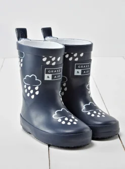GRASS & AIR Kids Navy Colour Revealing Wellies 9 Infant