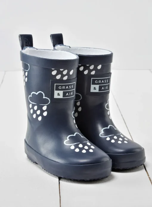 GRASS & AIR Kids Navy Colour Revealing Wellies 9 Infant