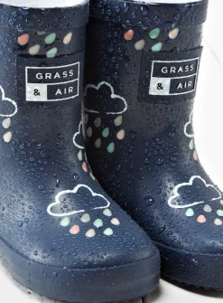 GRASS & AIR Kids Navy Colour Revealing Wellies 9 Infant