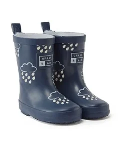 GRASS & AIR Kids Navy Colour Revealing Wellies 9 Infant