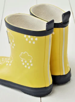 GRASS & AIR Kids Yellow Colour Changing Wellies 4 Infant