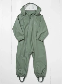 GRASS & AIR Little Kids Khaki Green Puddlesuit 3-4 Years