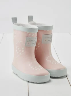 GRASS & AIR Little Kids Baby Pink Colour Revealing Wellies 6 Infant