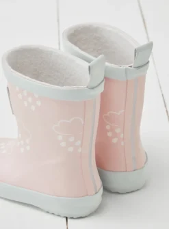 GRASS & AIR Little Kids Baby Pink Colour Revealing Wellies 6 Infant