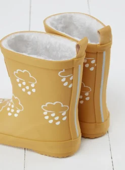GRASS & AIR Ochre Colour Changing Kids Winter Wellies 13 Infant