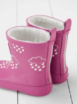 GRASS & AIR Orchid Pink Colour Changing Kids Winter Wellies 3 Infant