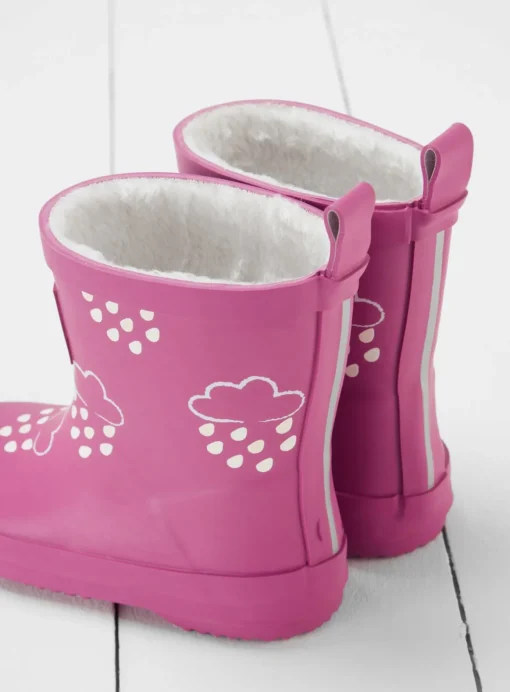 GRASS & AIR Orchid Pink Colour Changing Kids Winter Wellies 3 Infant