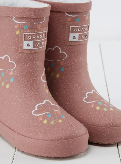 GRASS & AIR Rose Colour Changing Kids Winter Wellies 7 Infant