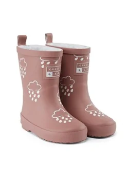 GRASS & AIR Rose Colour Changing Kids Winter Wellies 7 Infant
