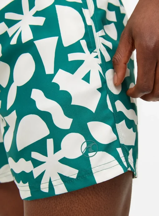 Green Abstract Swim Shorts XXL