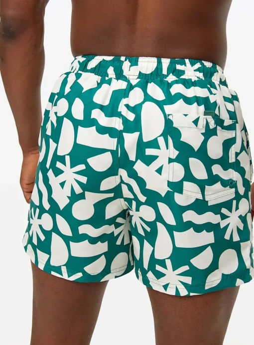 Green Abstract Swim Shorts XXL