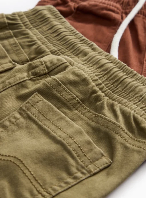Green & Brown Woven Trousers 2 Pack 1-2 years