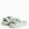 Green Borg Double Strap Slippers L