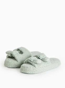 Green Borg Double Strap Slippers L