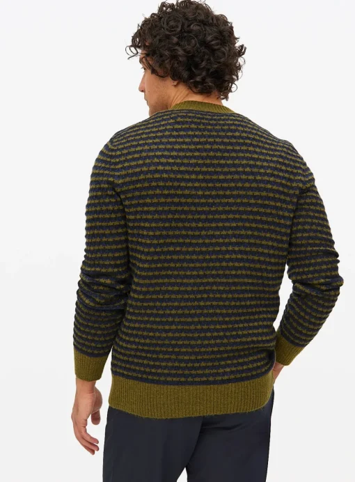 Green Brick Stitch Crew Neck Jumper L