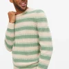 Green Comb Stripe Crew Jumper XXL