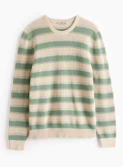 Green Comb Stripe Crew Jumper XXL