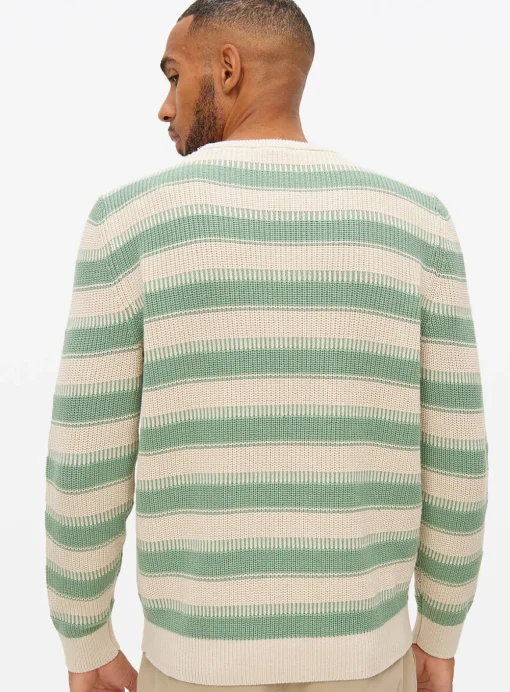 Green Comb Stripe Crew Jumper XXL