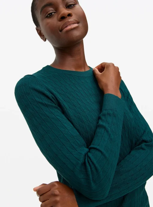 Green Crew Neck Cable Knit Jumper 14