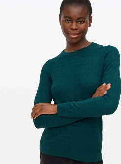 Green Crew Neck Cable Knit Jumper 14