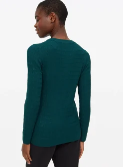 Green Crew Neck Cable Knit Jumper 14