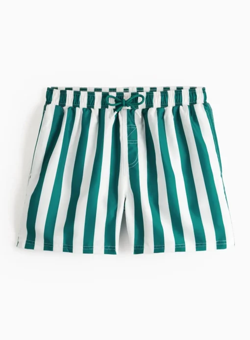 Green Deckchair Stripe Swim Shorts M