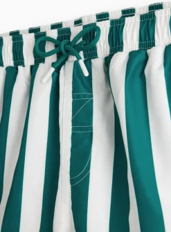 Green Deckchair Stripe Swim Shorts M