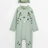 Green Dinosaur Long Leg Swimsuit & Keppi Hat 18-24 months