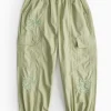 Green Embroidered Parachute Trousers 7 years