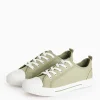 Green Eyelet Canvas Lace Trainers 3