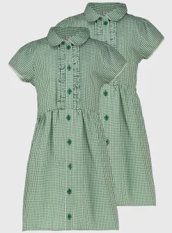 Green Gingham Classic School Dress 2 Pack 5 years