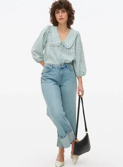 Green Gingham Collared Blouse 14