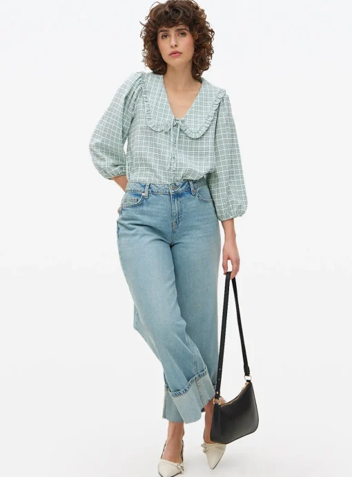 Green Gingham Collared Blouse 14