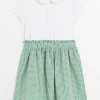 Green Gingham Twofer School Dress 4 years