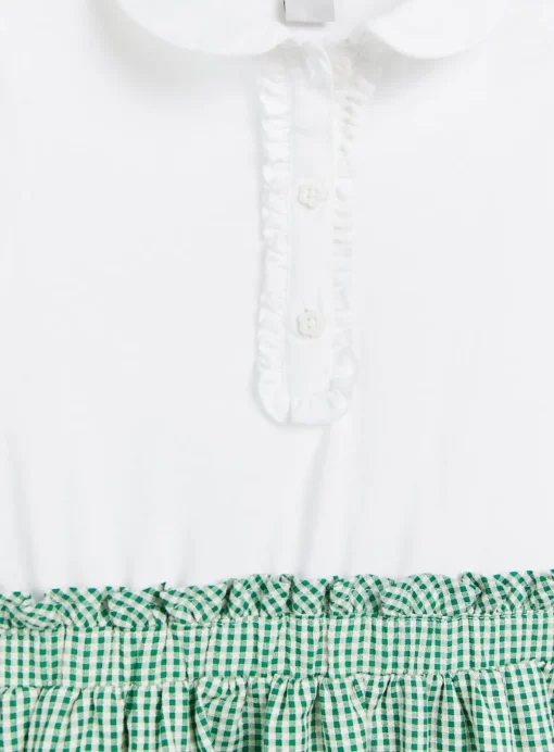 Green Gingham Twofer School Dress 4 years