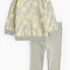 Green Giraffe Print Sweat Set 18-24 months