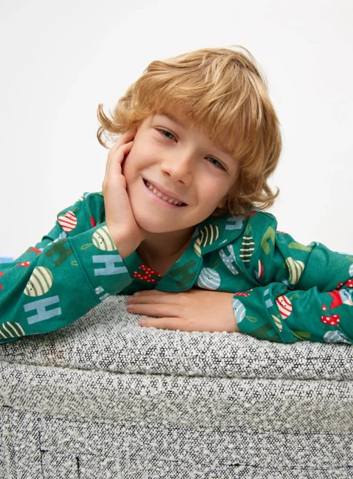 Green Ho Ho Ho Traditional Christmas Pyjamas 1-1.5 years