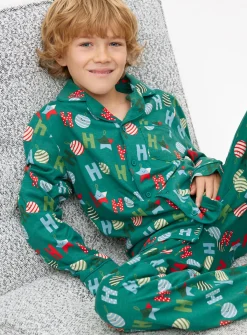 Green Ho Ho Ho Traditional Christmas Pyjamas 1-1.5 years