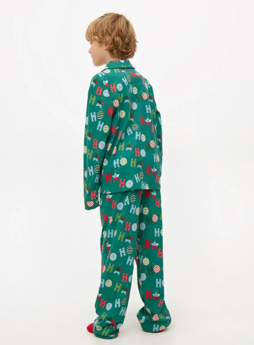 Green Ho Ho Ho Traditional Christmas Pyjamas 1-1.5 years